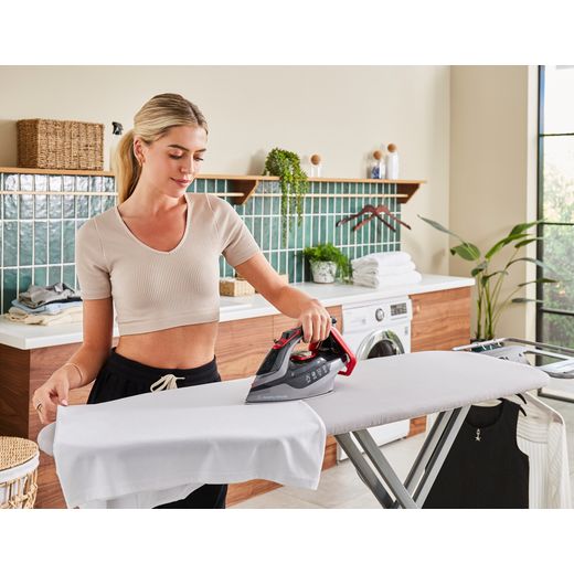 Morphy Richards Power Steam Elite 302012 3000 Watt Iron -Red / Black - Woman ironing